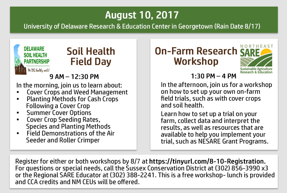Delaware announces Soil Health Field Day and On-Farm Research Workshop on August 10
